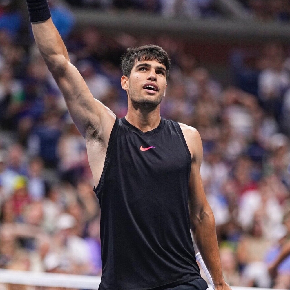 NWT NIKE COURT TENNIS SLEEVLESS CARLOS ALCARAZ USO24 SZ MEDIUM FQ2027-010B